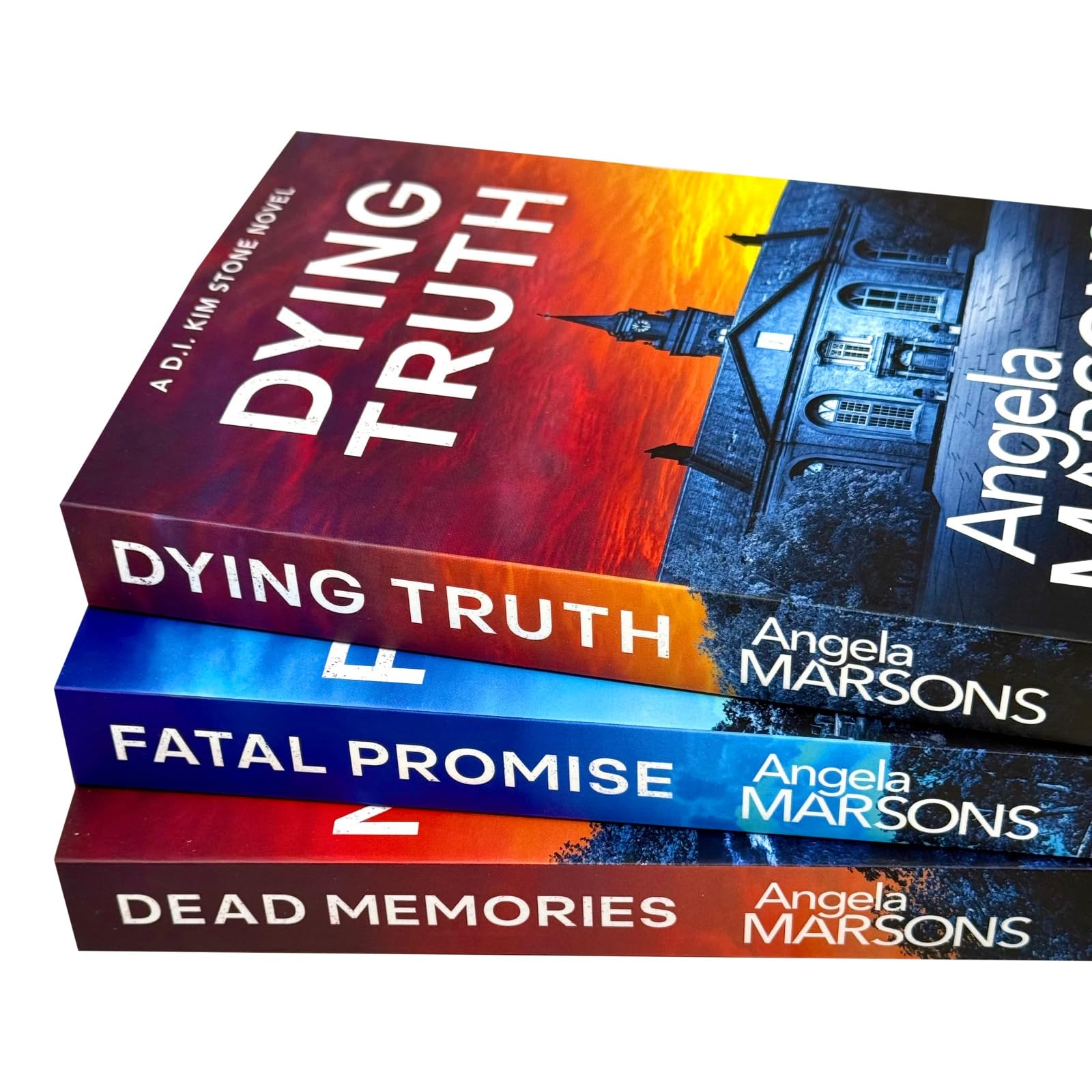 Close-up of Dying Truth paperback cover by Angela Marsons, Detective Kim Stone series book 8
