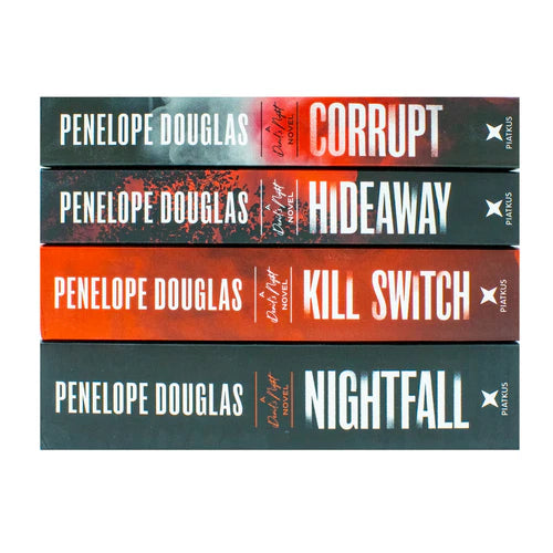 Devil's Night 4-book paperback set by Penelope Douglas arranged flat, showing all four dark romance covers