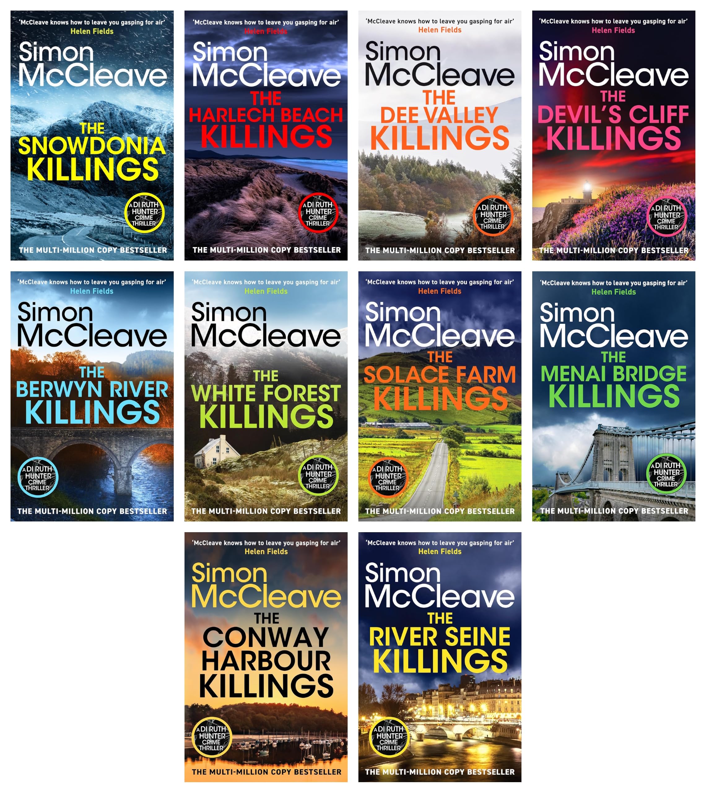DI Ruth Hunter Series 1-10 Books Collection Set by Simon McCleave, front cover of the paperback box set