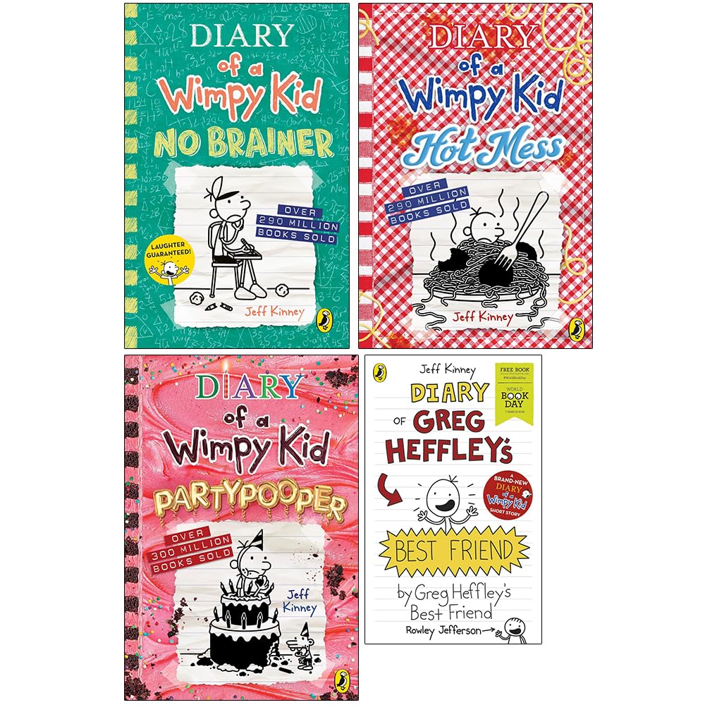 Diary of a Wimpy Kid 4 Books Collection Set by Jeff Kinney - front cover, paperback
