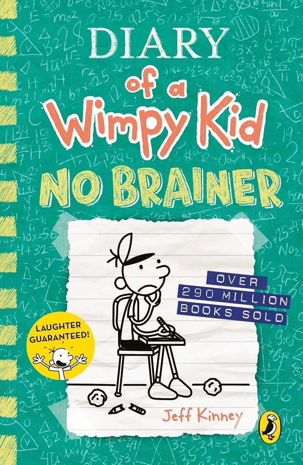 Side view of the Diary of a Wimpy Kid paperback collection set showing book thickness and spines