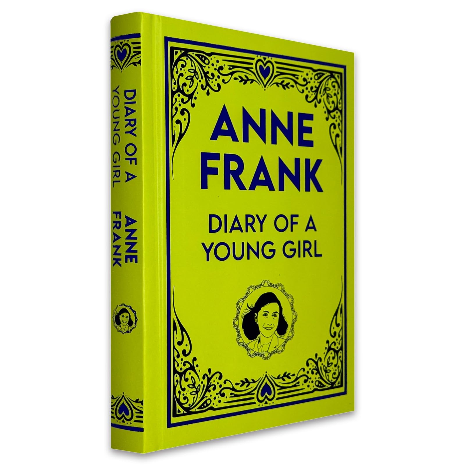 Back cover of The Diary of a Young Girl hardcover edition showing synopsis and details