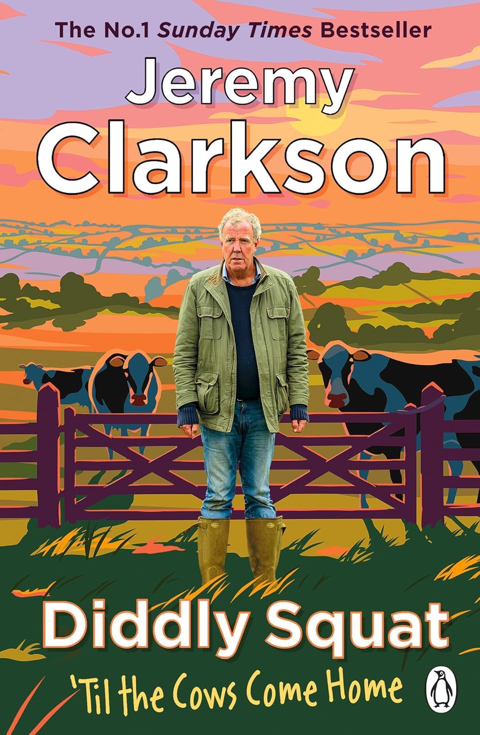Diddly Squat: Home to Roost front cover by Jeremy Clarkson, farming memoir book set