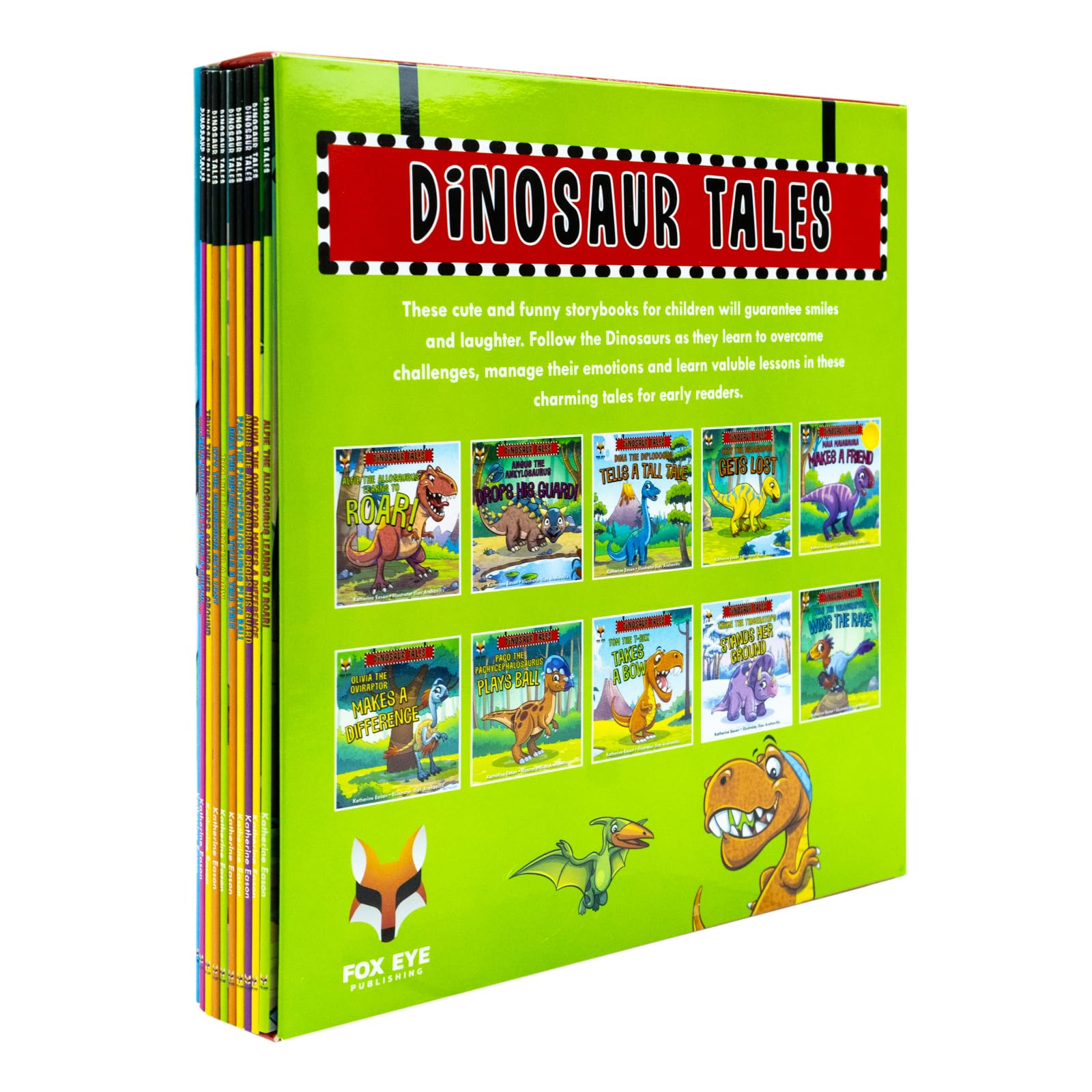back cover artwork of the Dinosaur Tales paperback collection with series summary