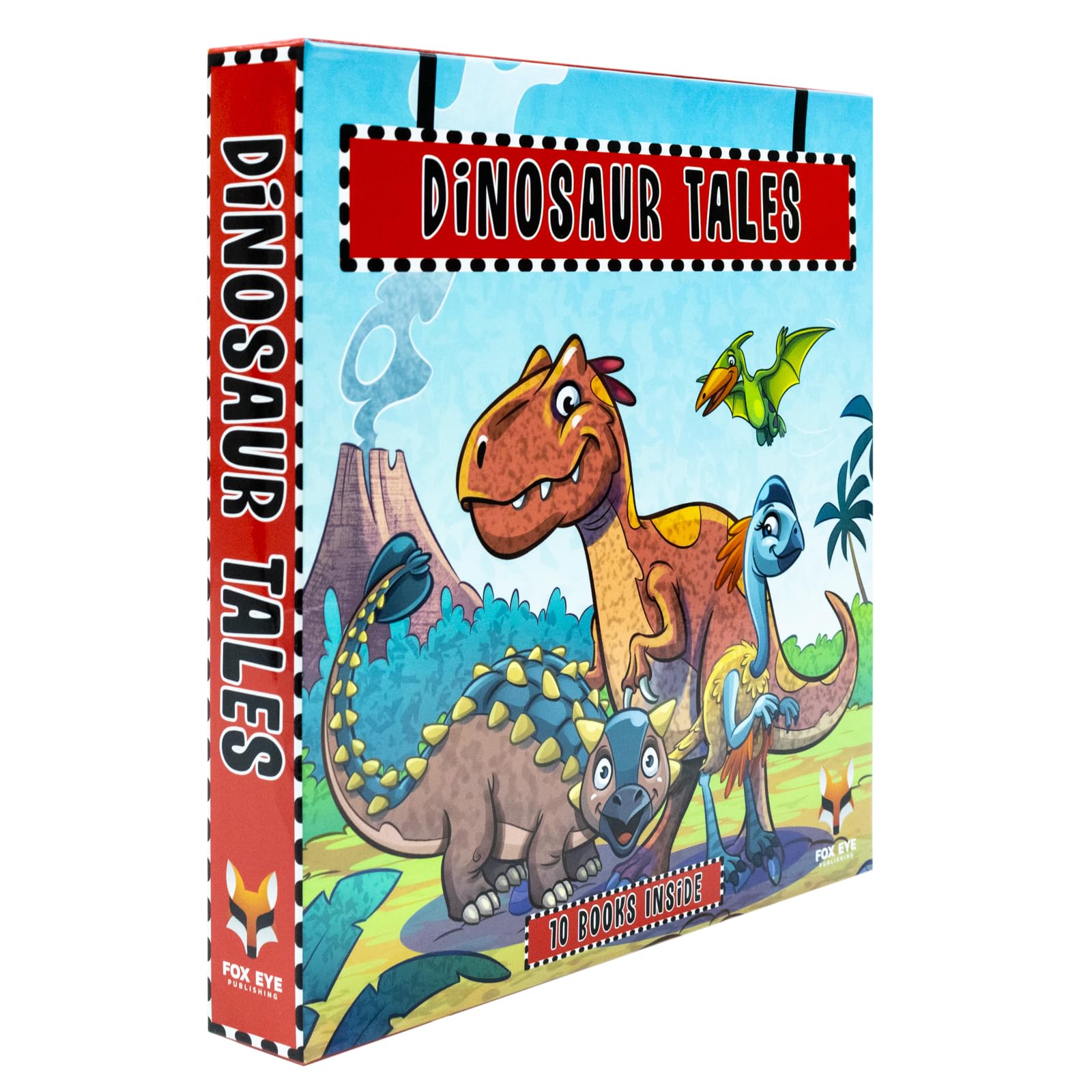 front cover of the full Dinosaur Tales 10 Books Collection Set showing all ten paperback titles