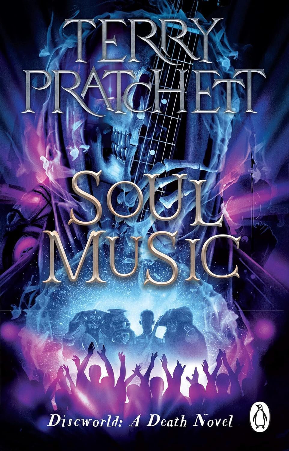 Soul Music and Interesting Times paperback covers by Terry Pratchett