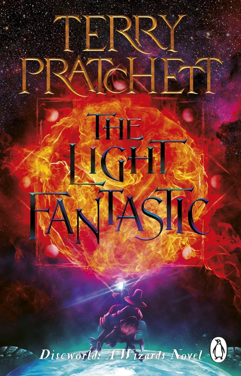 Close-up of The Colour of Magic and The Light Fantastic paperback covers from the Discworld collection