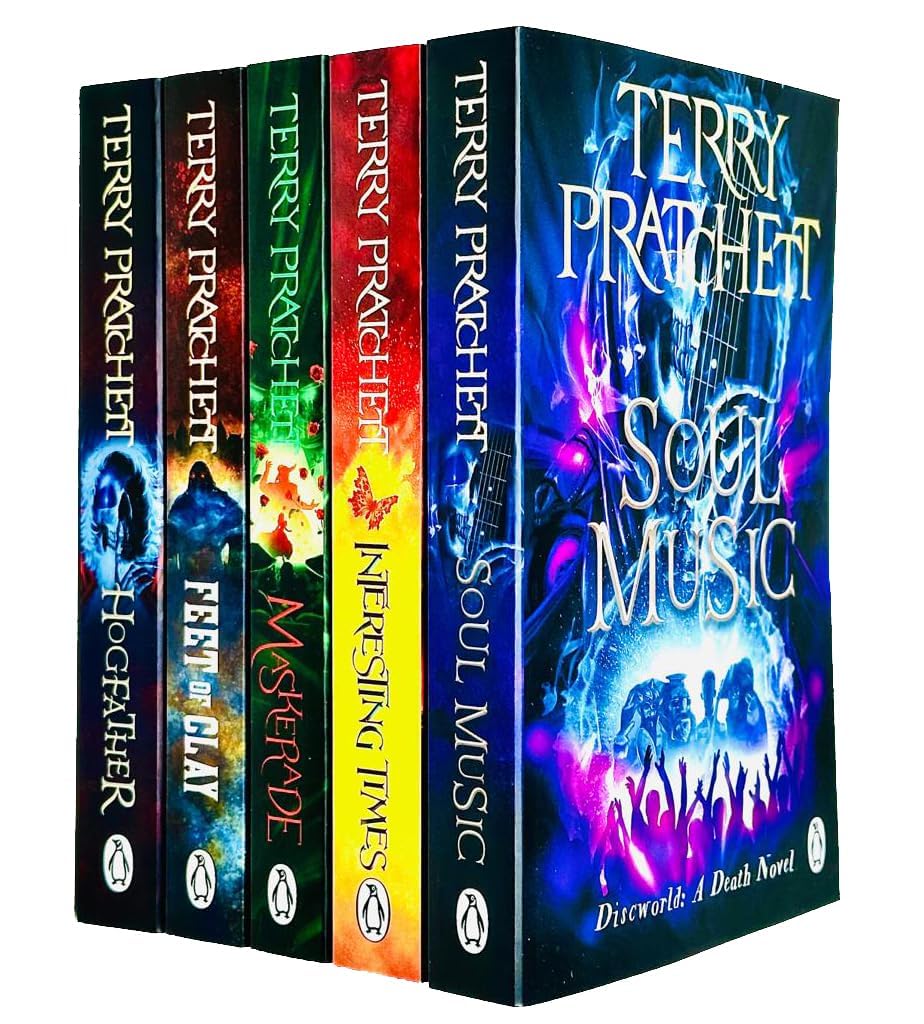 Discworld Novels by Terry Pratchett 5 Books Collection Set paperback front cover