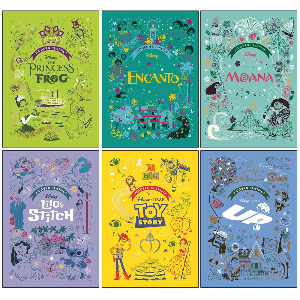 Disney & Pixar Modern Classics 6 Books Collection Set by Sally Morgan - front cover of the hardback set