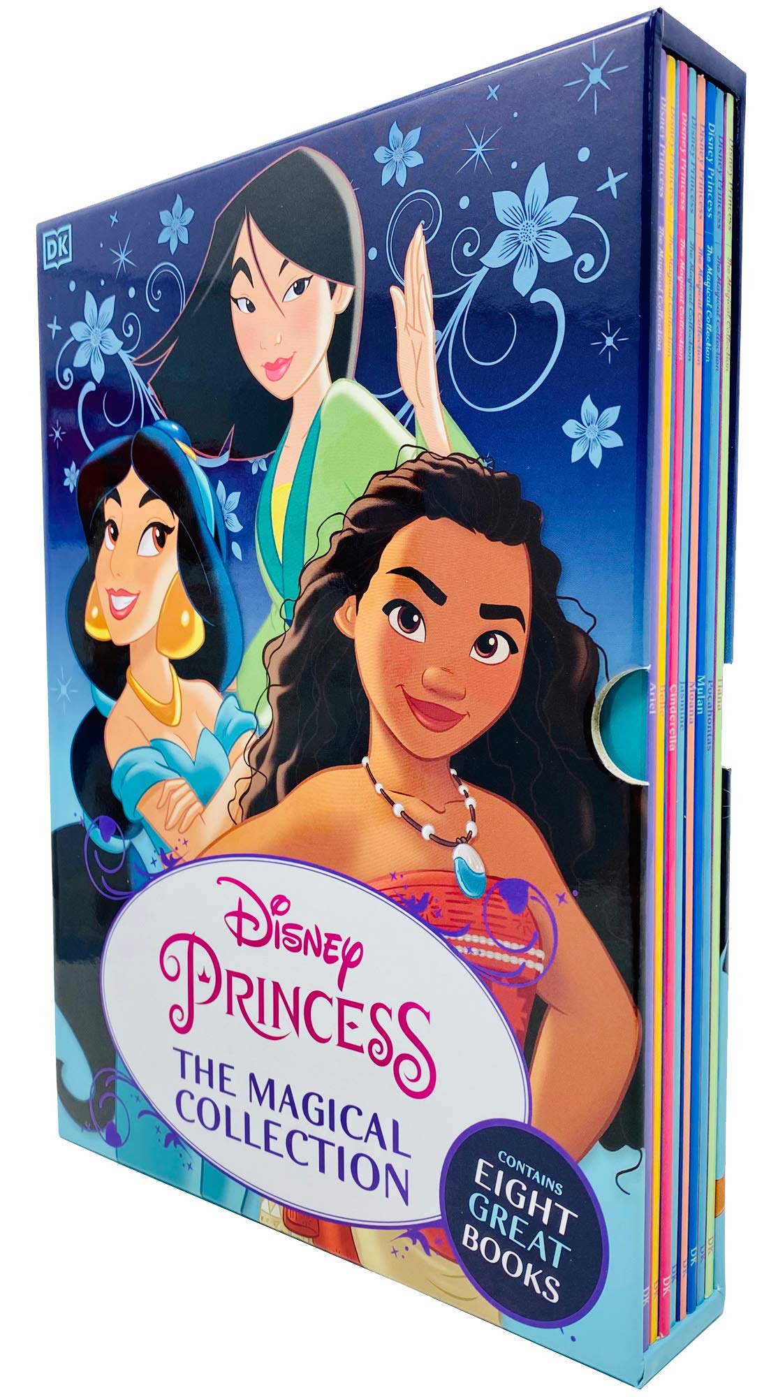 Disney Princess The Magical Collection 8-book paperback box set front cover, DK, ages 5-7