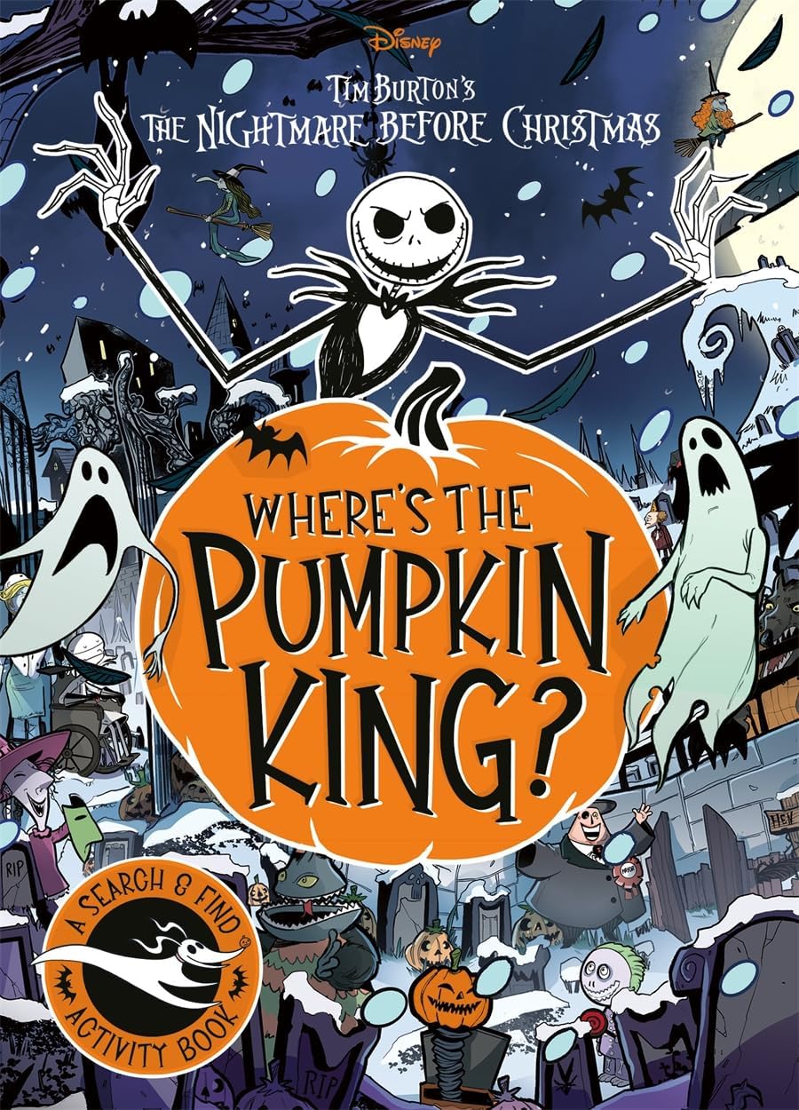 Where's the Pumpkin King? Disney search-and-find paperback cover featuring Jack Skellington and Halloween Town characters
