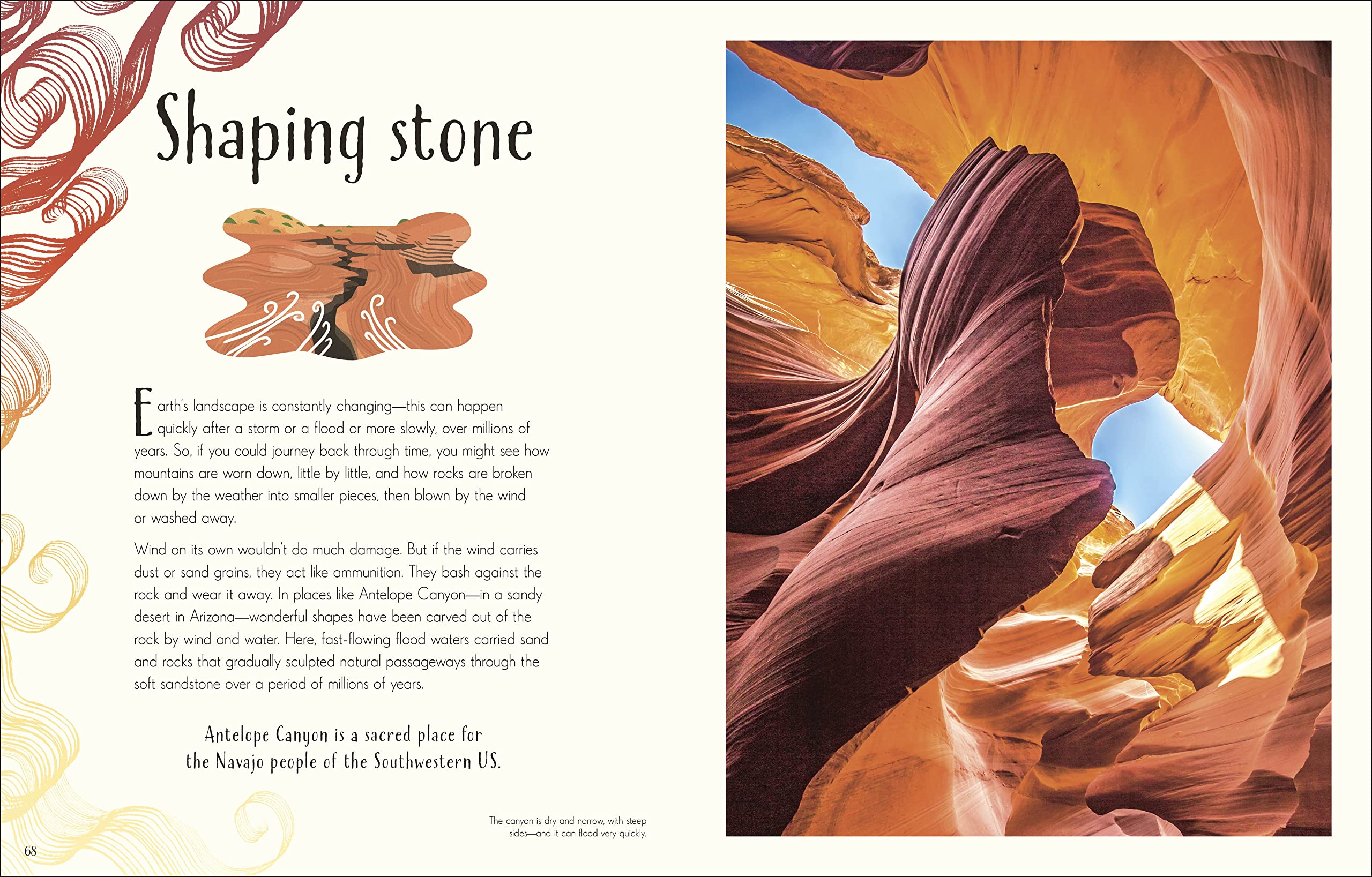 Interior spread showing volcano and earthquake illustrations from the DK Earth anthology