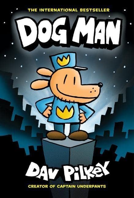 back of the Dog Man box set displaying all 11 hardcover book spines lined up together