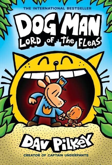 open box set with Dog Man hardcover books partially pulled out to show book thickness and cover art