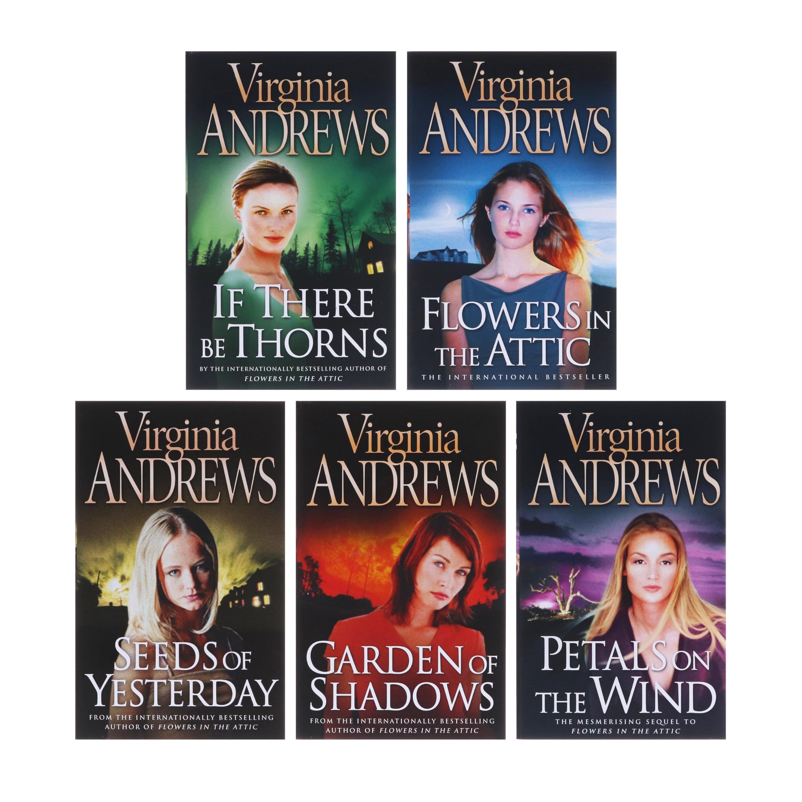 Dollanganger Series 5 book paperback set spines showing all five titles