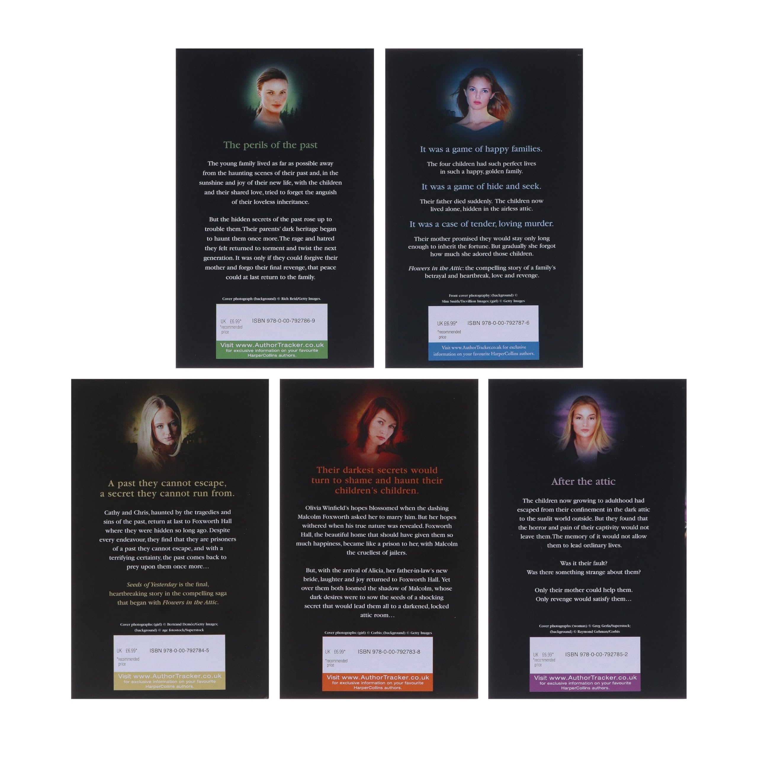 Dollanganger Series paperback collection back cover with book descriptions