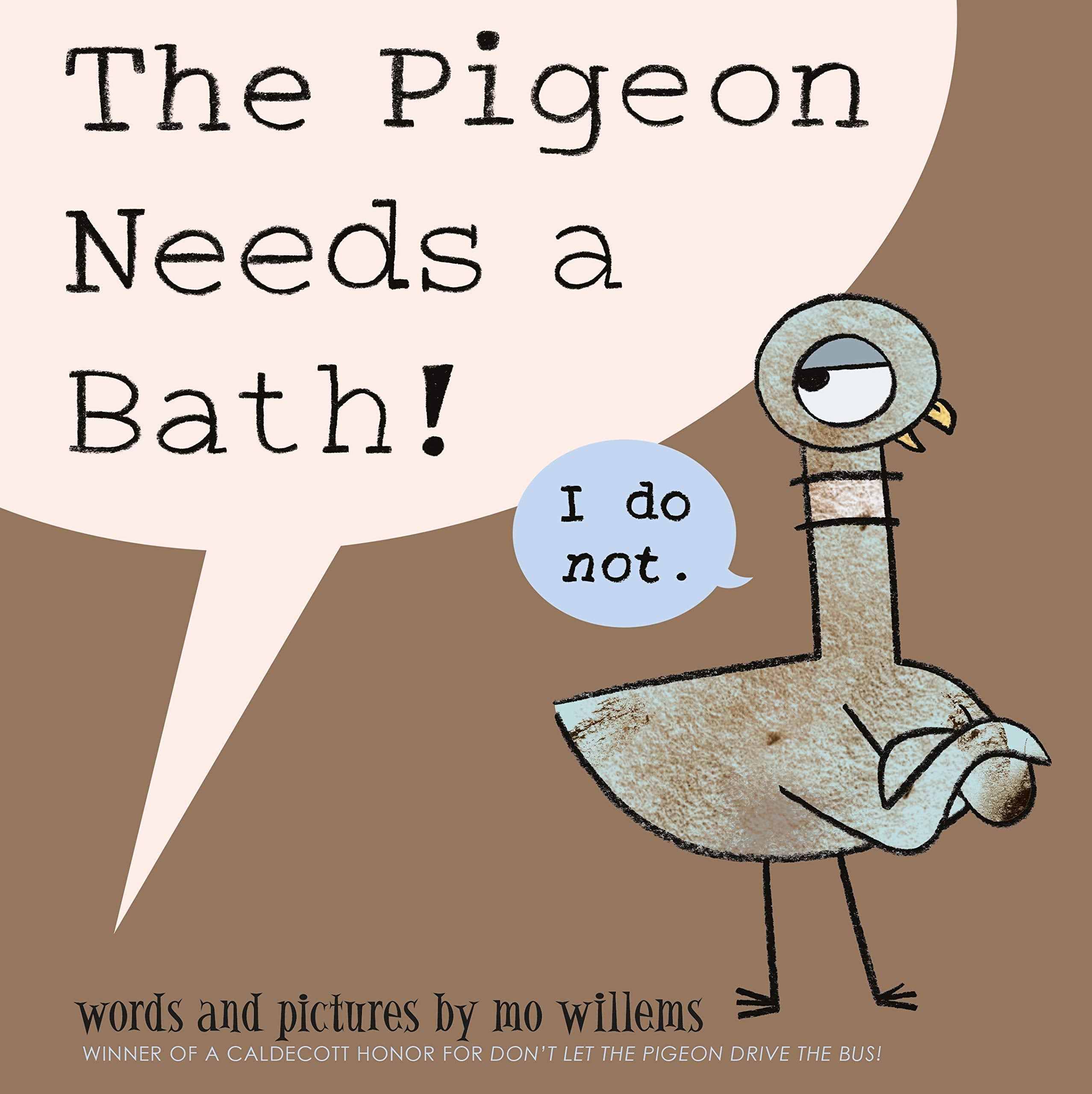 The seven Pigeon paperback books stacked together, showing the Walker Books paperback edition for ages 3-5.