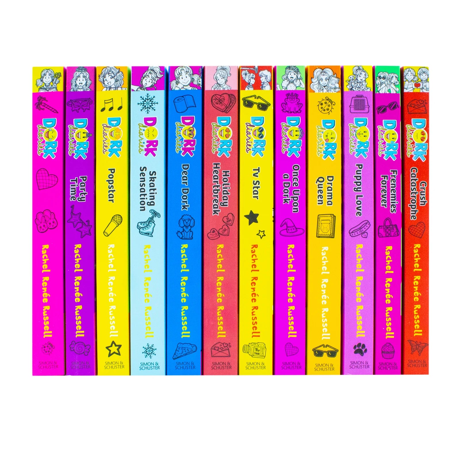 Close-up of Dork Diaries paperback cover artwork featuring Nikki Maxwell and friends