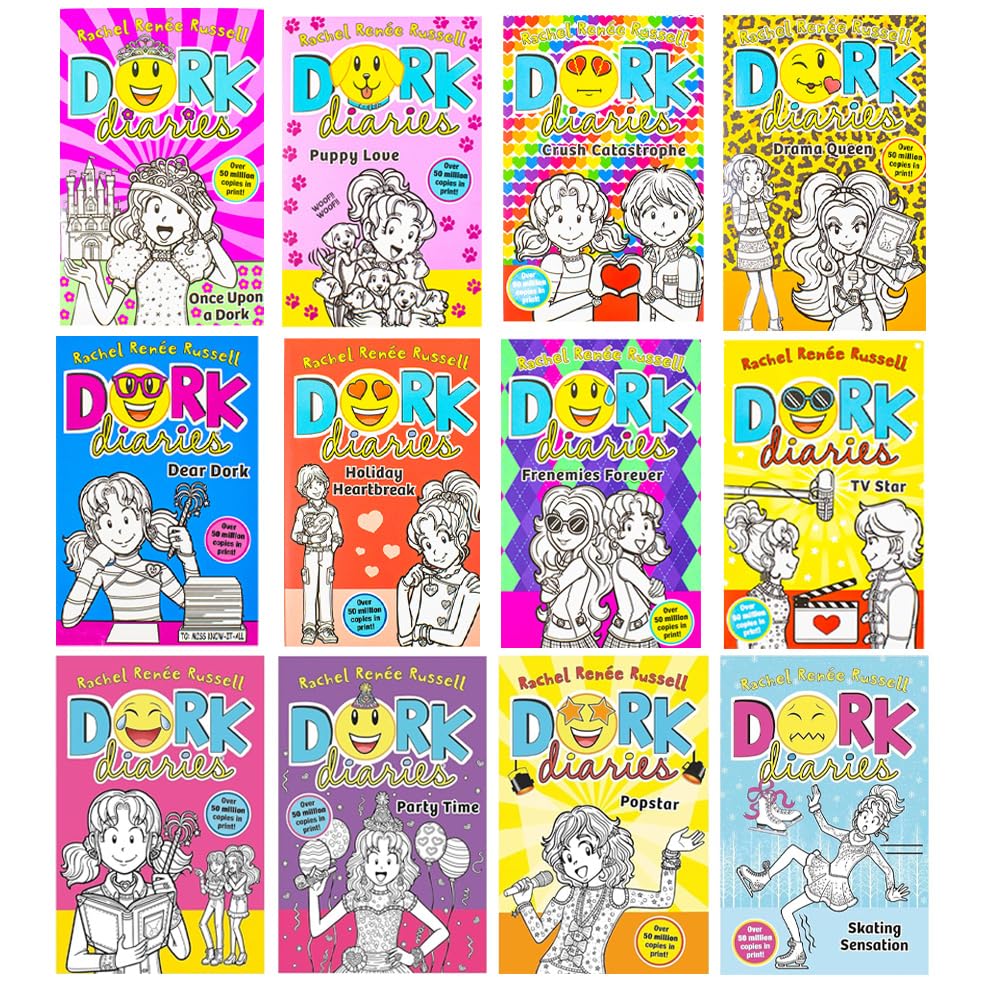 Dork Diaries 12 Books Collection Set by Rachel Renée Russell - full paperback set of all twelve titles