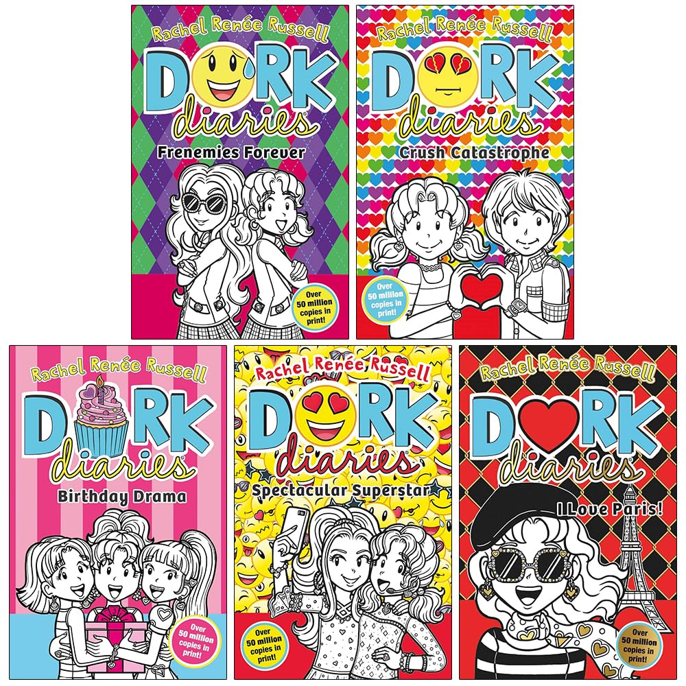 Dork Diaries Birthday Drama! paperback front cover from the 5 book collection set