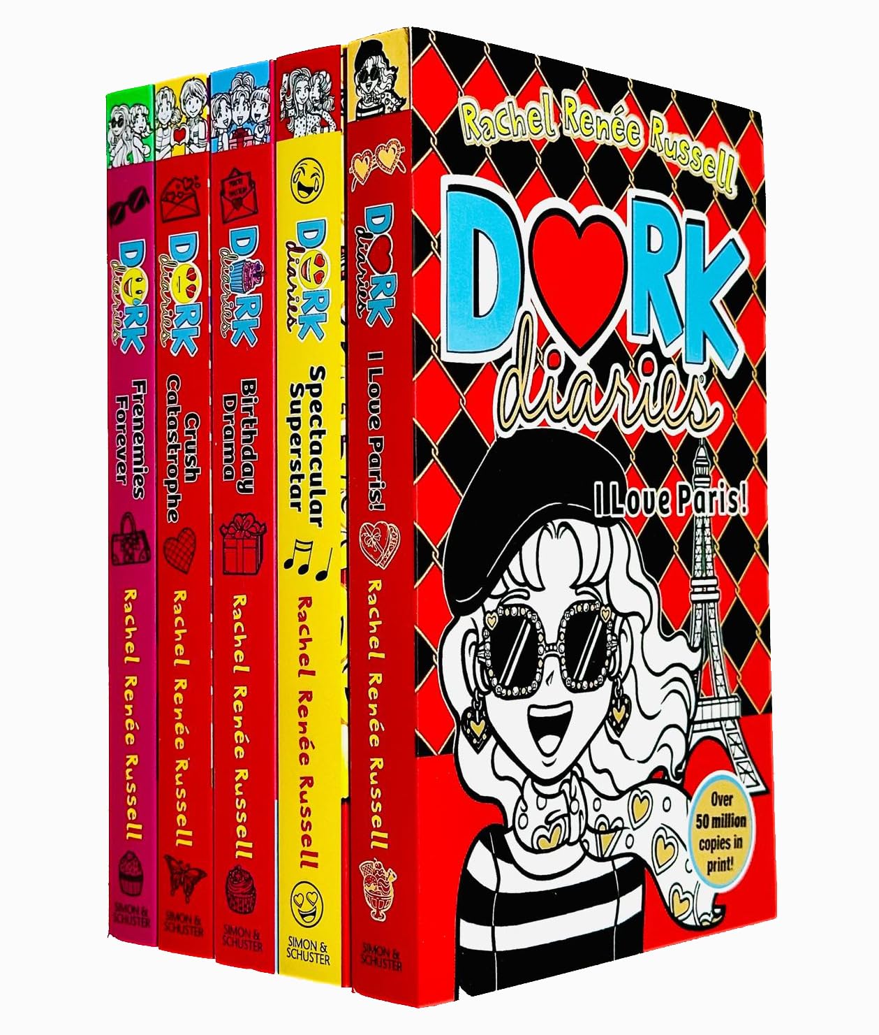 Dork Diaries 5 Books Collection Set by Rachel Renée Russell - front cover of Frenemies Forever paperback