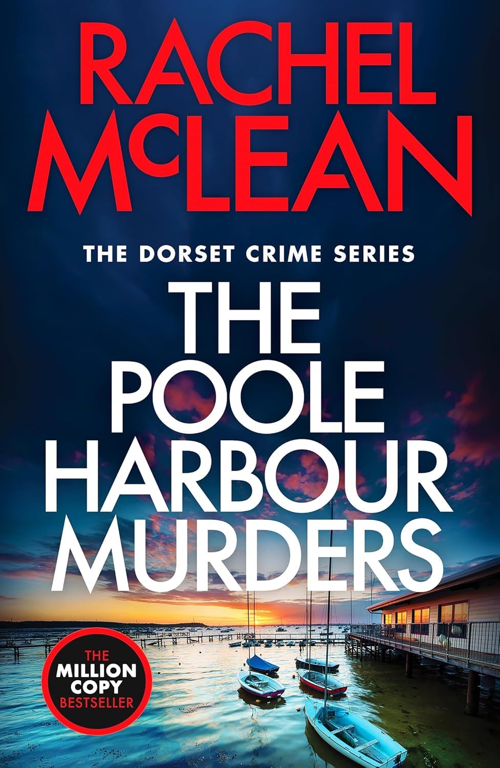 Back covers and spines of the Dorset Crime Series 4 book paperback collection by Rachel McLean
