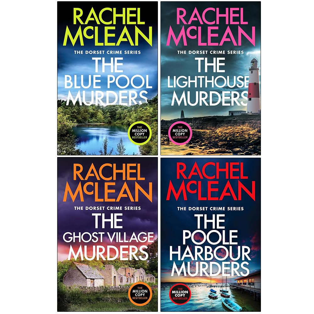 Dorset Crime Series Books 7-10 by Rachel McLean paperback set front cover - The Blue Pool Murders