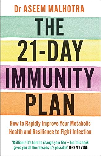 The 21-Day Immunity Plan by Dr Aseem Malhotra paperback front cover, metabolic and immune health guide