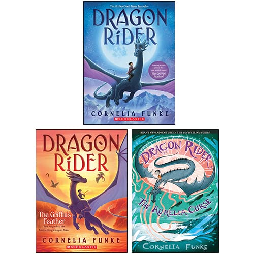 Dragon Rider 3 Books Collection Set by Cornelia Funke, paperback front cover