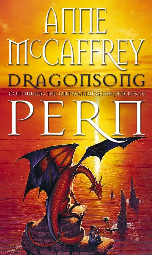 Dragonsong by Anne McCaffrey paperback front cover, Dragonriders of Pern series