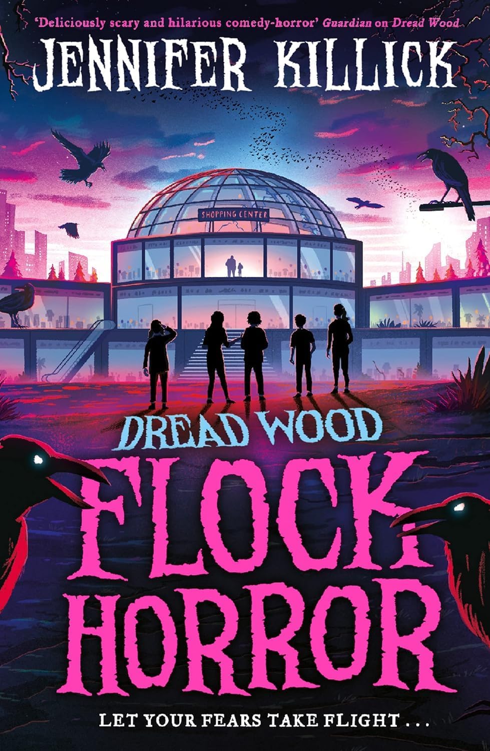Flock Horror by Jennifer Killick - front cover of book 3 in the Dread Wood series, paperback
