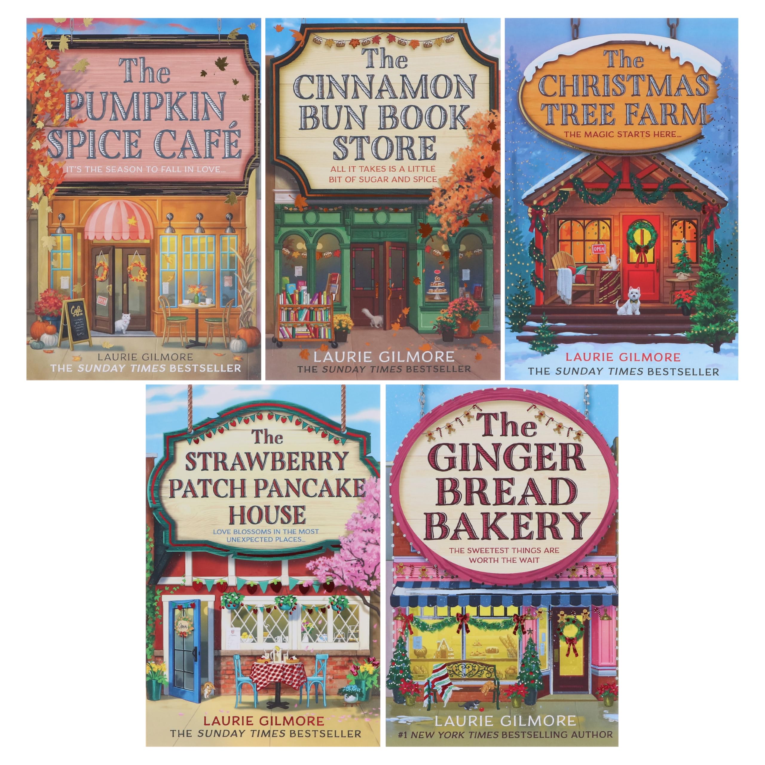 The Pumpkin Spice Cafe by Laurie Gilmore paperback front cover, Dream Harbor series book 1