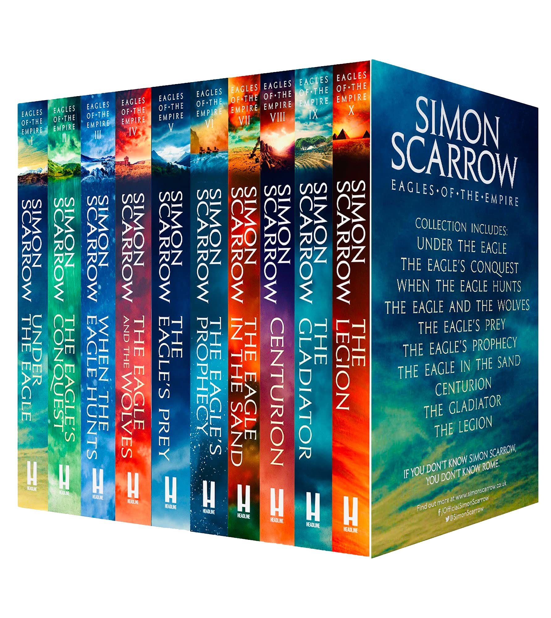 Eagles of the Empire Series Books 1-10 Collection Box Set by Simon Scarrow - back cover and synopsis detail
