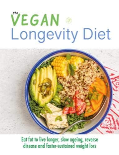 Close-up front cover of The Vegan Longevity Diet paperback book