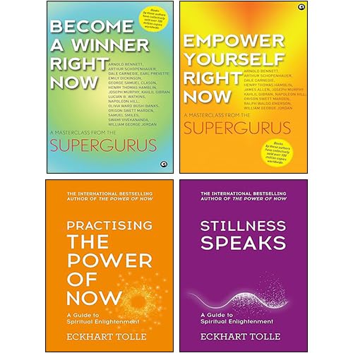 Front cover of Eckhart Tolle 4 Books Collection Set paperback, featuring Practising The Power Of Now