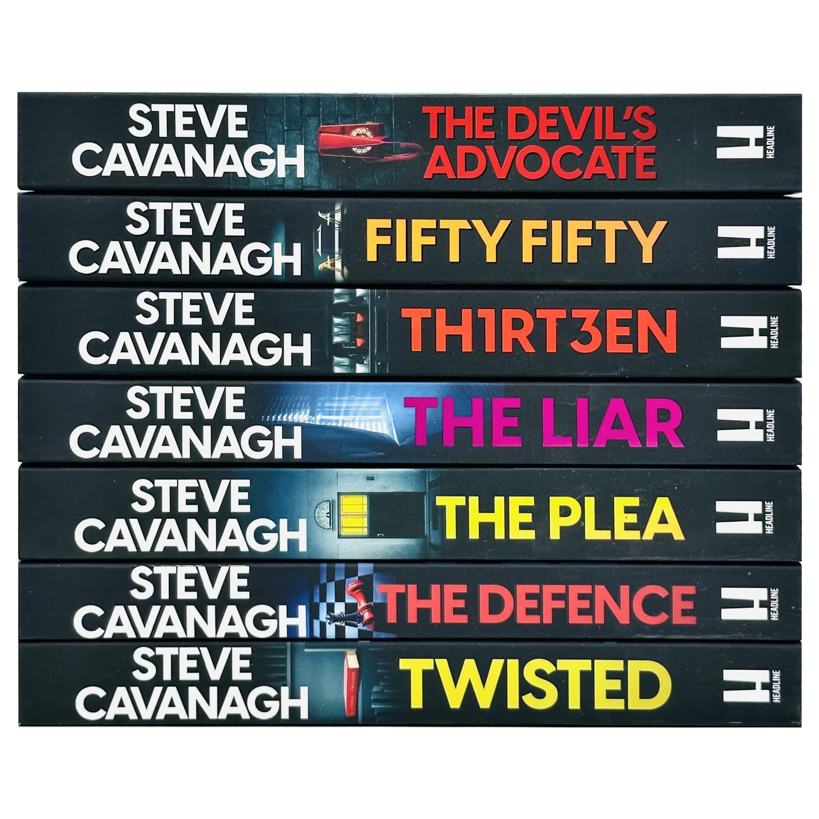 The Defence and The Plea paperback covers from the Eddie Flynn series by Steve Cavanagh
