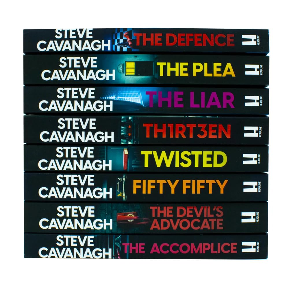 Back cover blurb of an Eddie Flynn legal thriller paperback from the Steve Cavanagh 8 book set