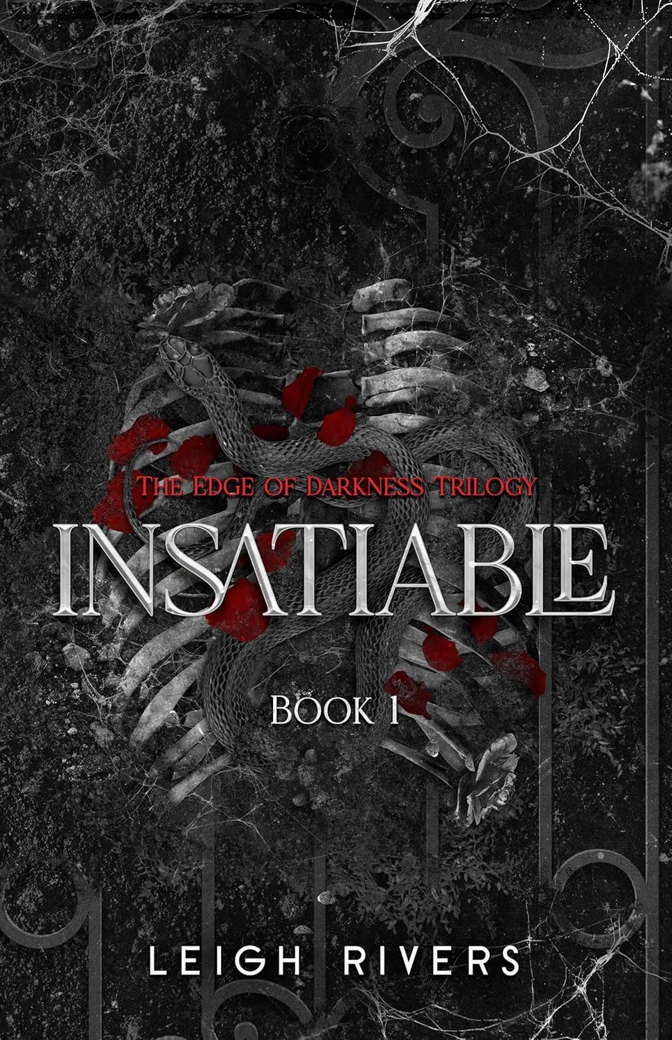 Insatiable, Voracious, and Restitution paperback covers by Leigh Rivers shown together