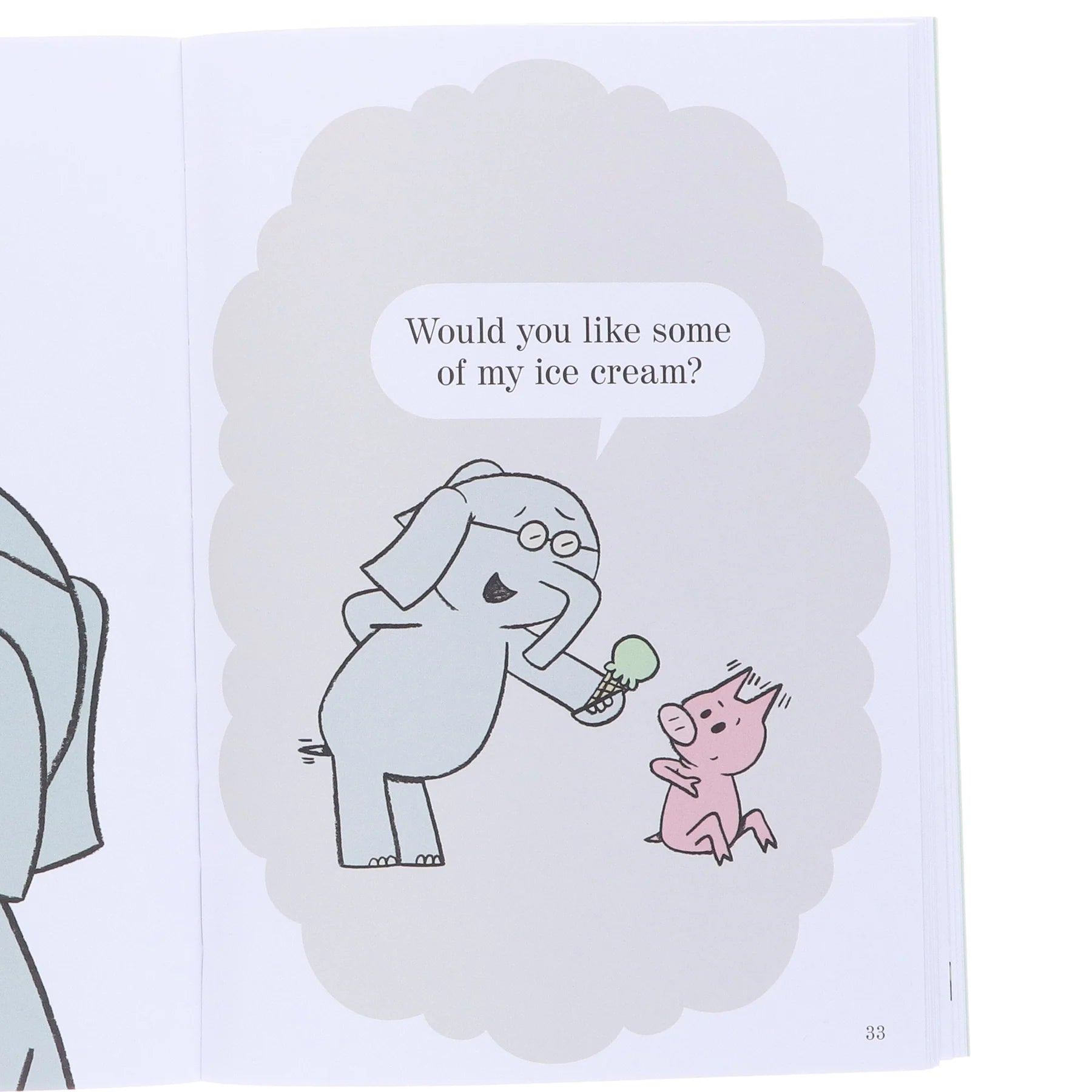 Inside page spread showing Gerald and Piggie in dialogue with simple, large-print text for early readers