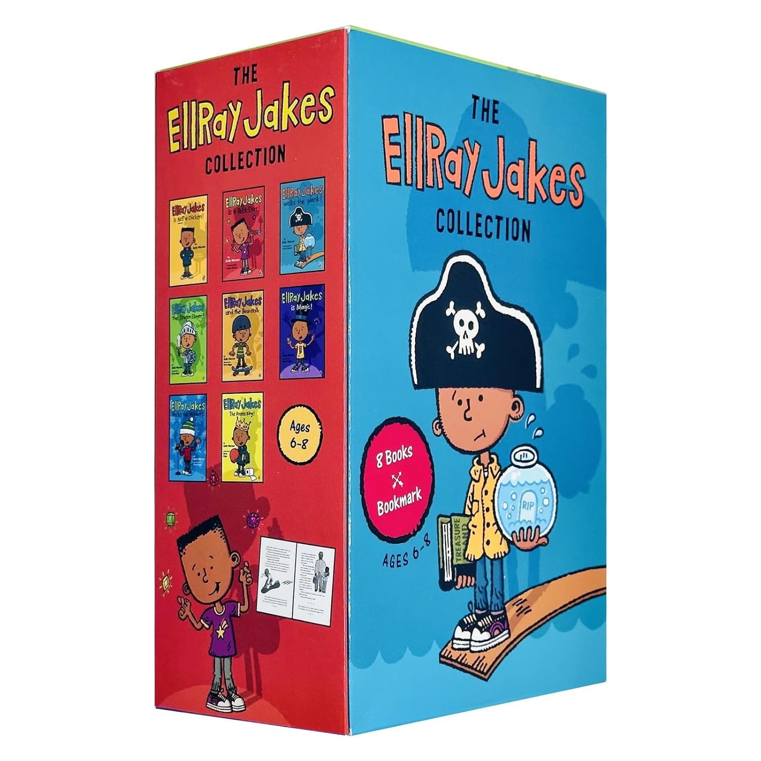 Back cover of EllRay Jakes collection box set with series description and book list