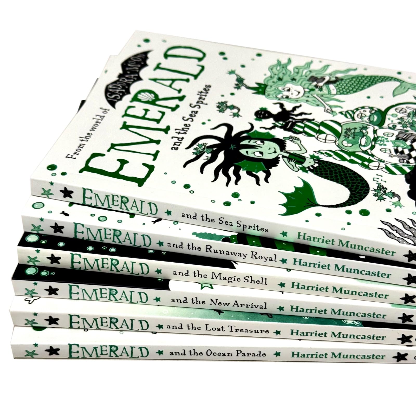 Back cover of the Emerald Series 6 books collection set with story summary and age range details