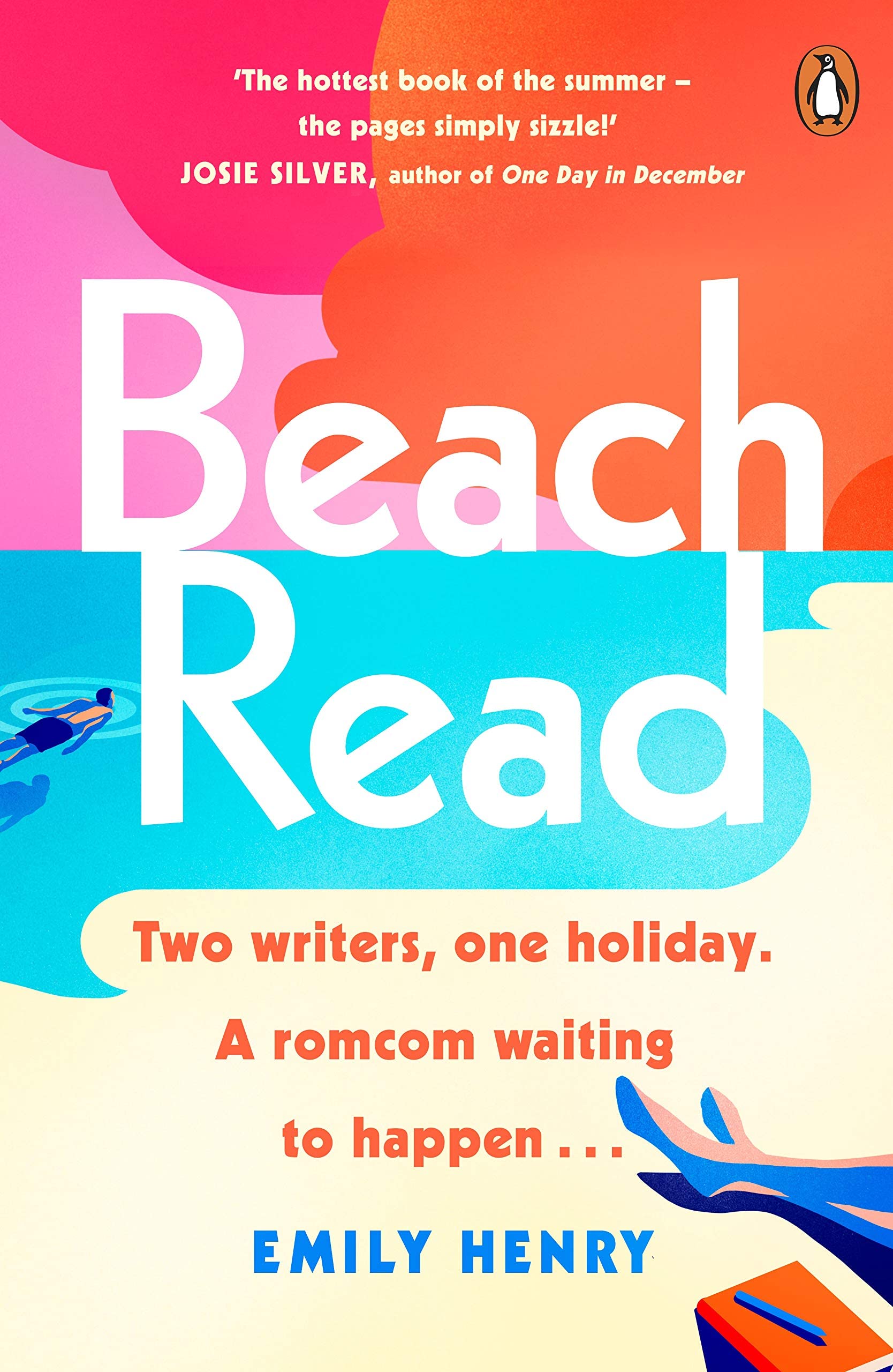 Close-up of the Happy Place hardcover and Book Lovers paperback covers side by side from the Emily Henry set