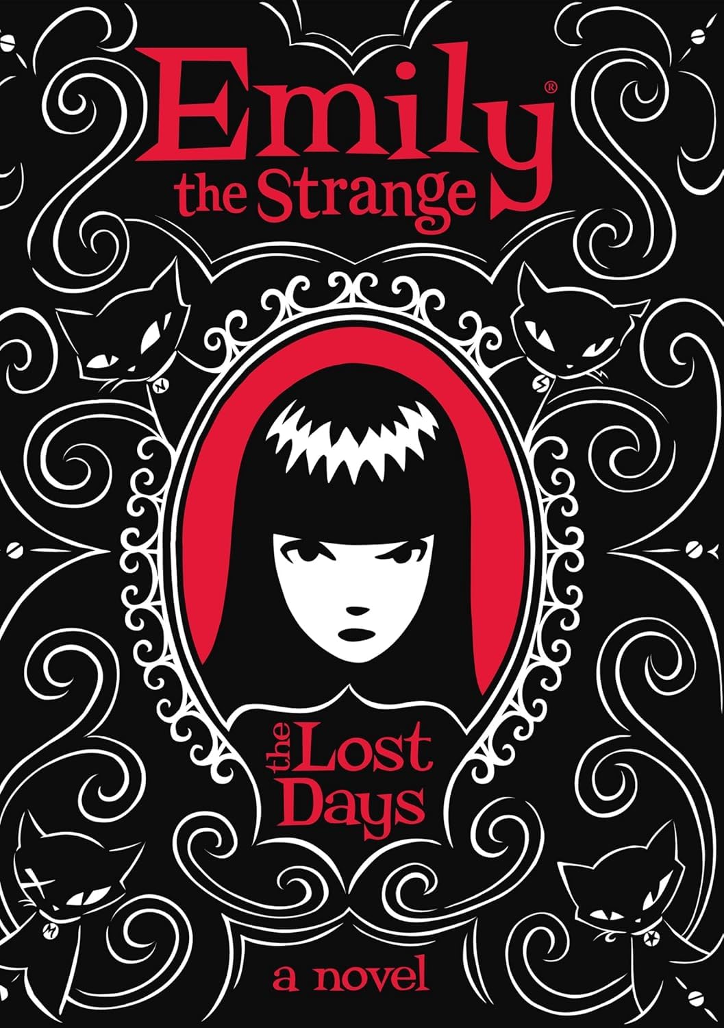 Inside page spread from the Emily the Strange series showing diary-style illustrations