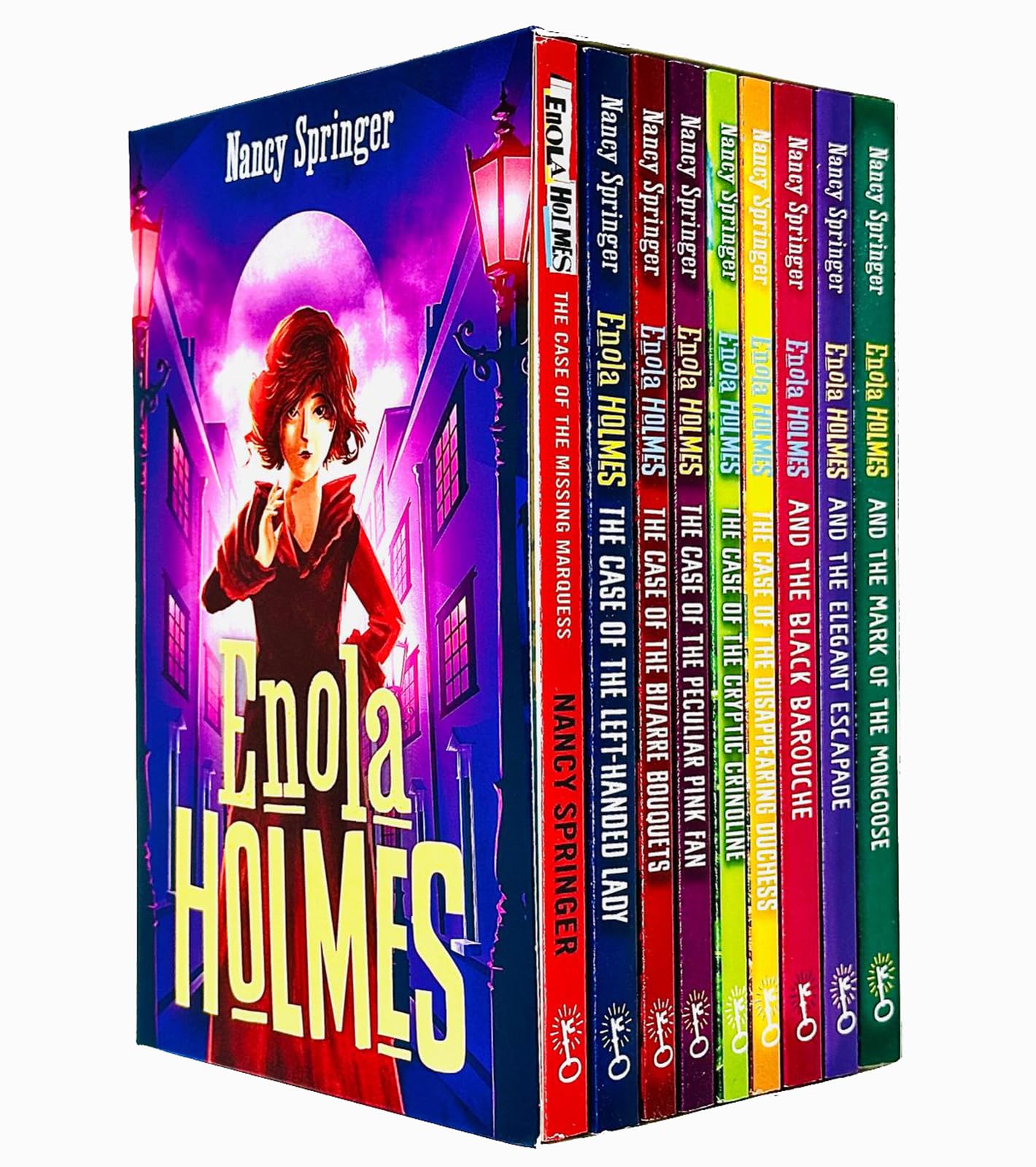 Enola Holmes 9 Books Collection Set by Nancy Springer paperback front cover showing the boxed set titles