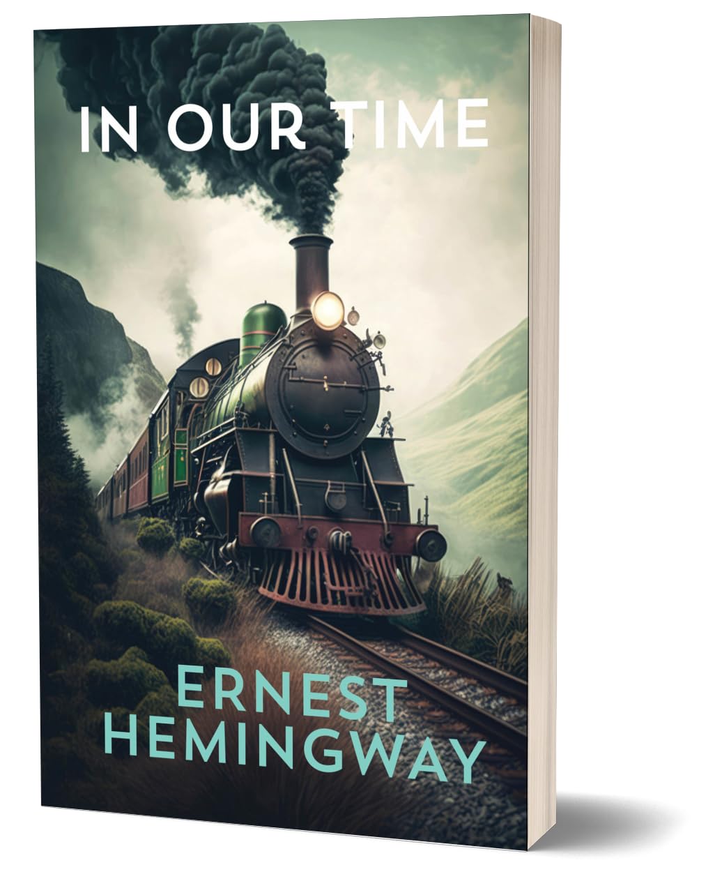 Side angle of the Ernest Hemingway Collection paperback box set on a shelf.