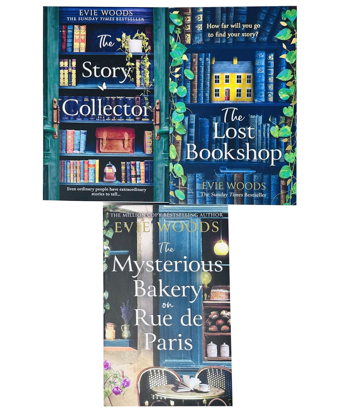 Back cover synopsis of The Lost Bookshop by Evie Woods, paperback fiction novel