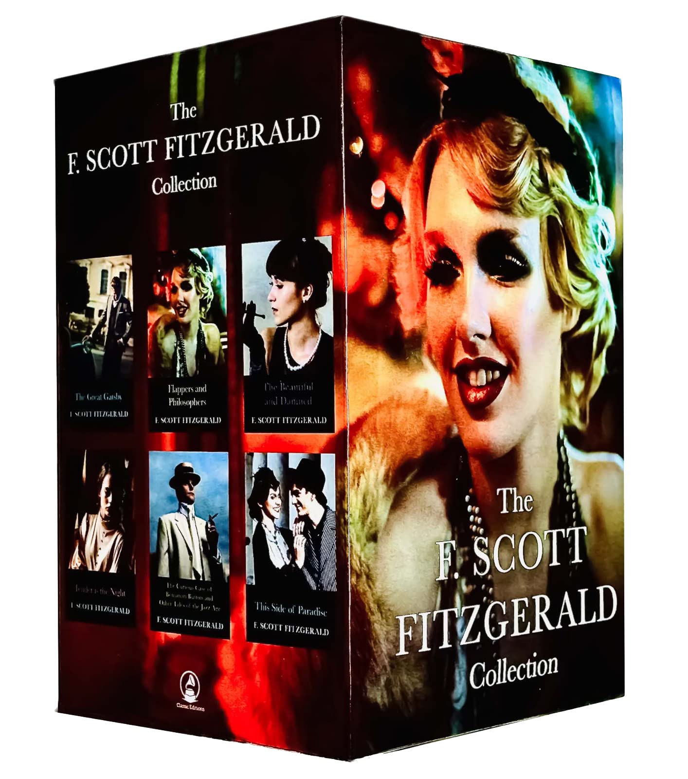 Back cover of the F. Scott Fitzgerald 6 book paperback collection listing all six titles
