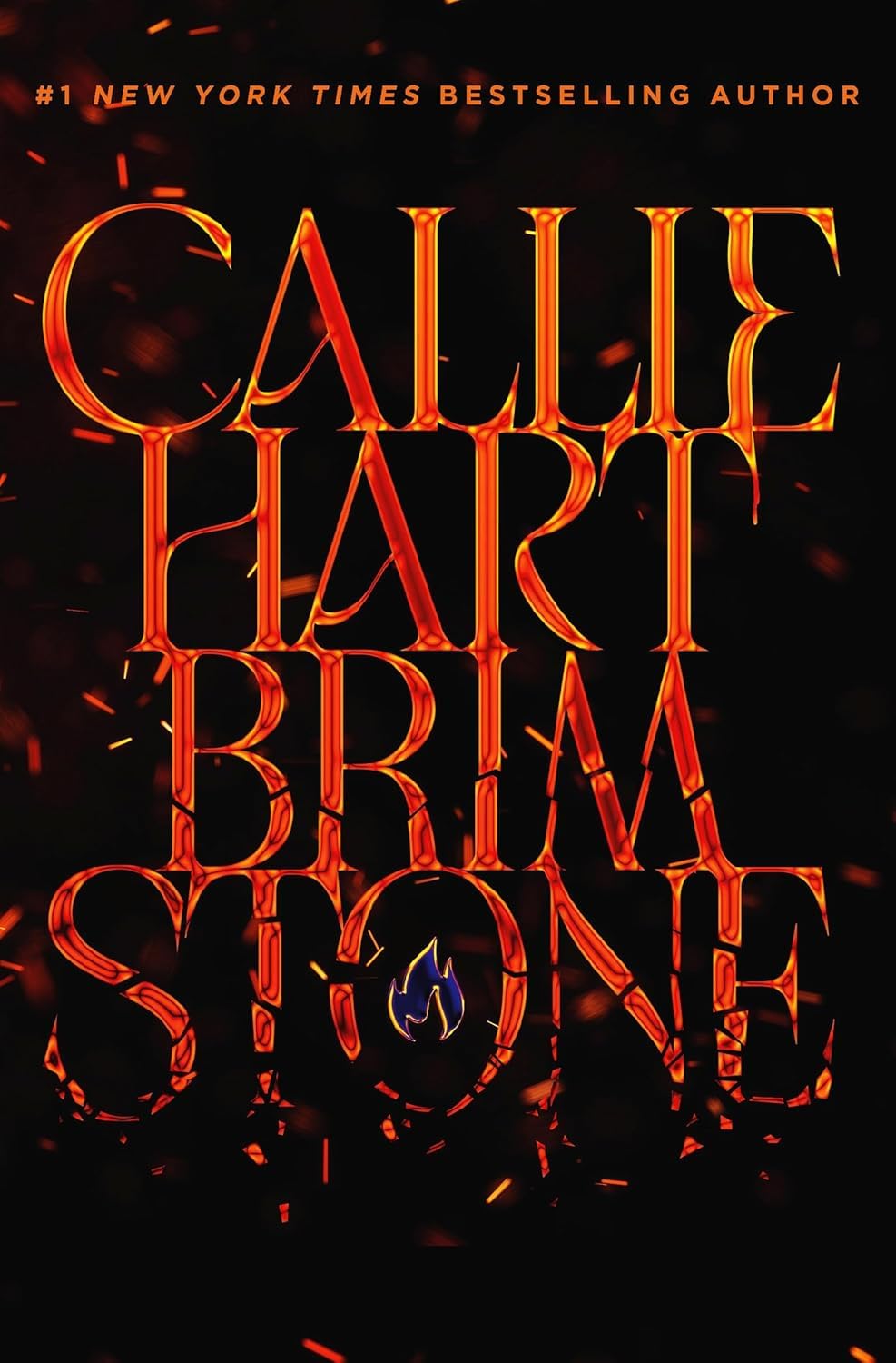 Close-up of the Brimstone hardback cover, book two in Callie Hart's Fae & Alchemy romantasy series