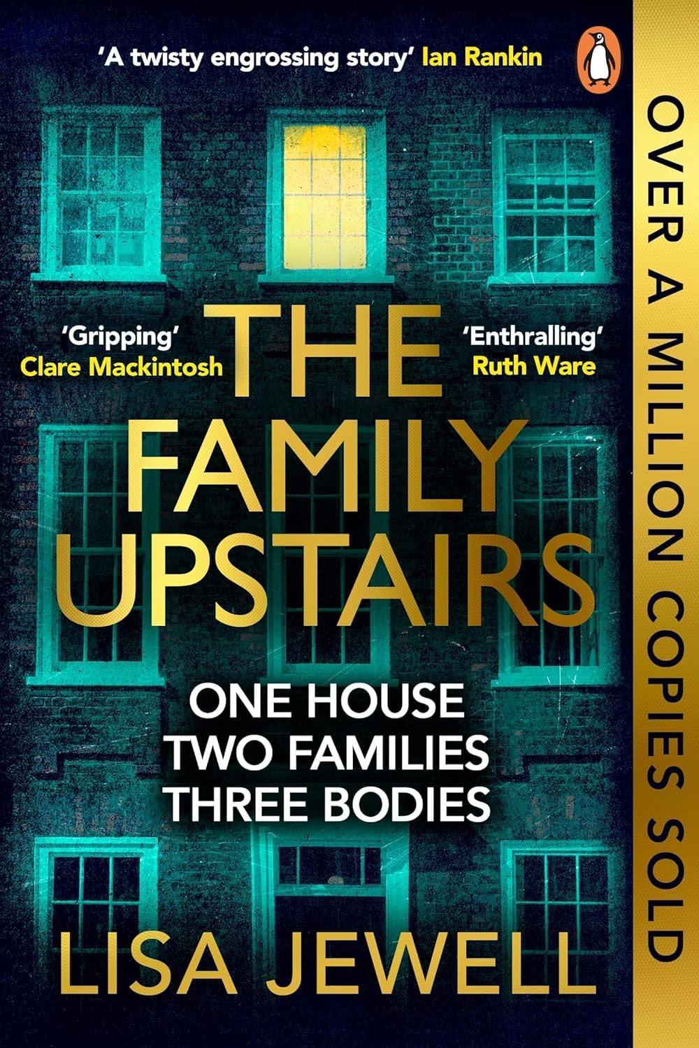 Close-up of The Family Remains paperback cover from the Family Upstairs series by Lisa Jewell