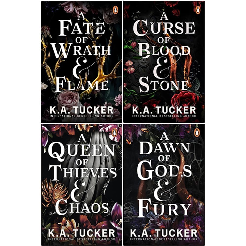 Fate and Flame series by K.A. Tucker 4 book paperback collection set front covers